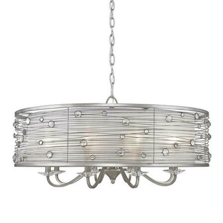 GOLDEN LIGHTING Joia 8 Light Chandelier in Peruvian Silver with Sterling Mist Shade 1993-8 PS